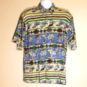 Pierre Cardin medium 100% rayon Hawaiian shirt men